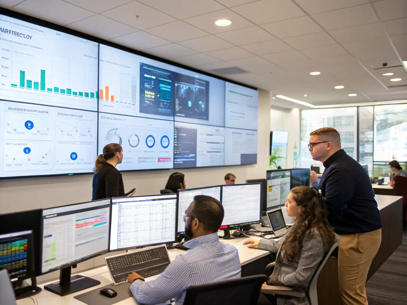 A dynamic image showcasing a dashboard with real-time customer data and AI-driven insights, illustrating the power of AI in understanding customer behavior.